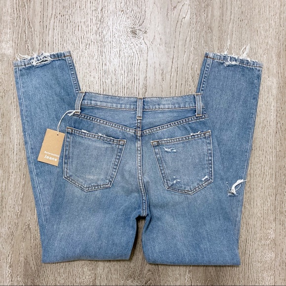 Reformation Julia Cropped Cigarette Distressed Jeans Size 23 NWT - Picture 7 of 11